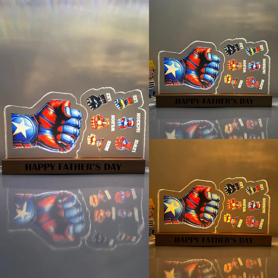 Apa-Papa Csapat 3D Lámpa