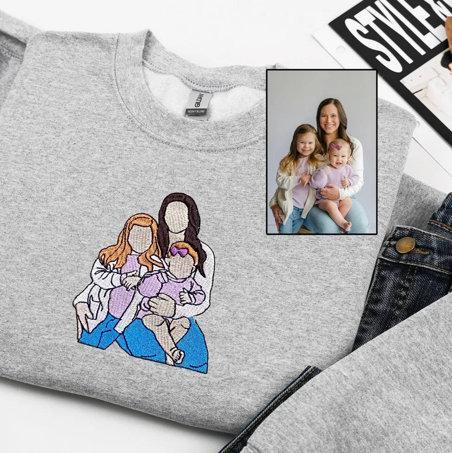 Szeretettel Hímzett Családi Pulóver