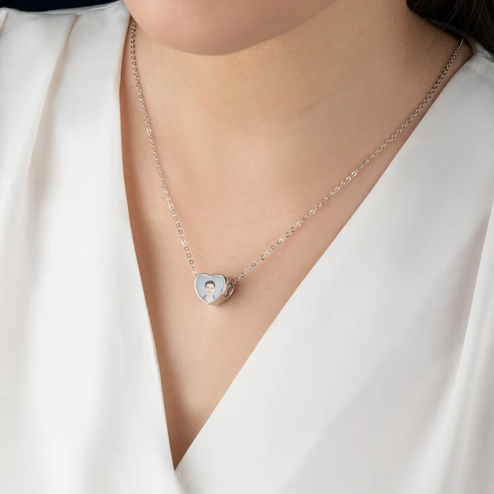 Örök Emlék Fényképes Szív Charm