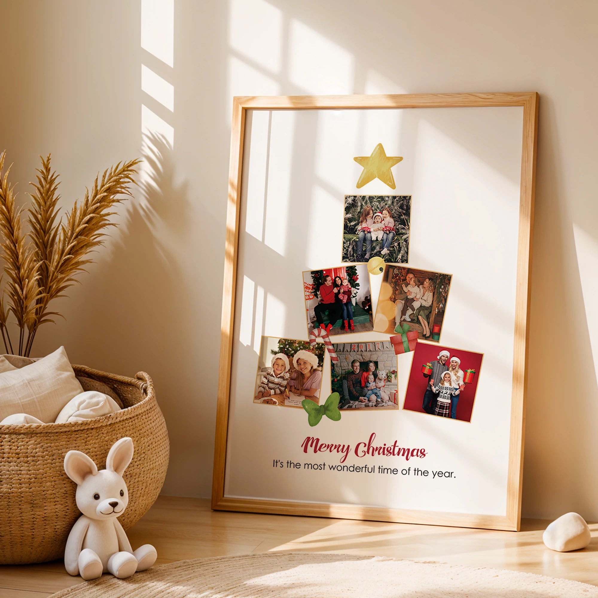 Karácsonyi Fotófa Dekor Vászon – Saját Képekkel