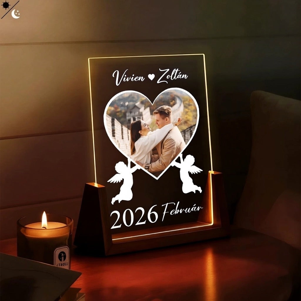 Örök Pillanat – Személyre Szabott LED Emléklámpa ⭐