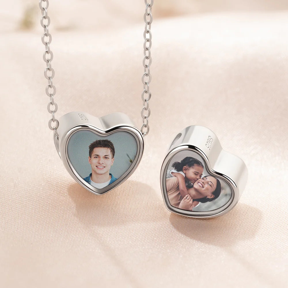 Örök Emlék Fényképes Szív Charm