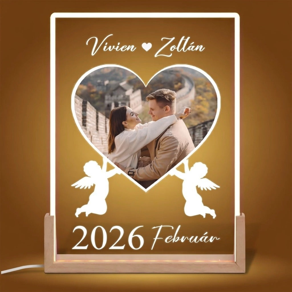 Örök Pillanat – Személyre Szabott LED Emléklámpa ⭐