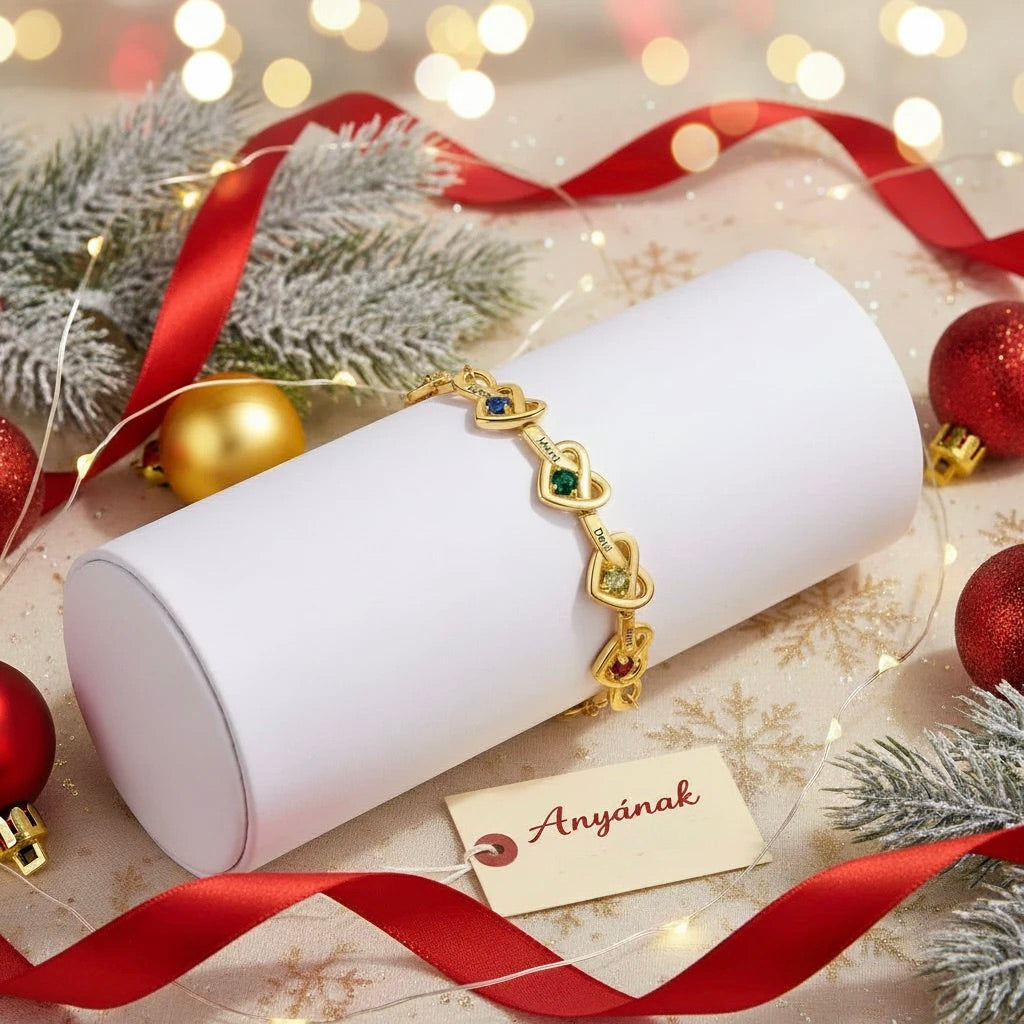 Szeretetlánc – nevek és születési kövek egy karkötőn