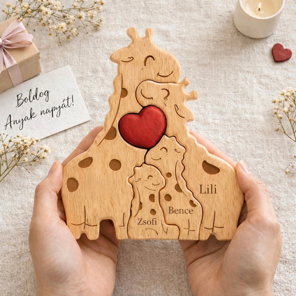 Öleld Át Családi Zsiráf-Puzzle Szobor