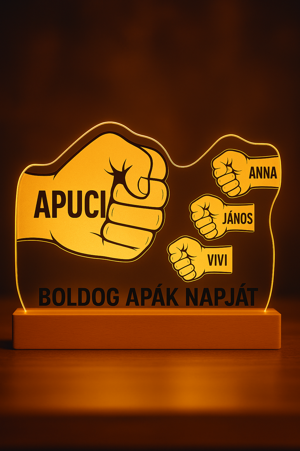 Apa-Papa Csapat 3D Lámpa