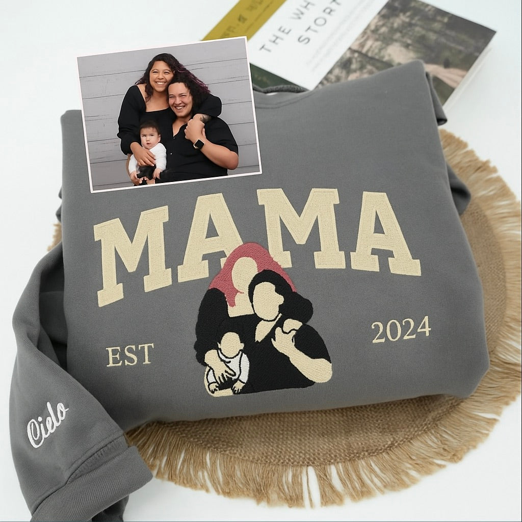 Szeretettel Hímzett Családi Pulóver