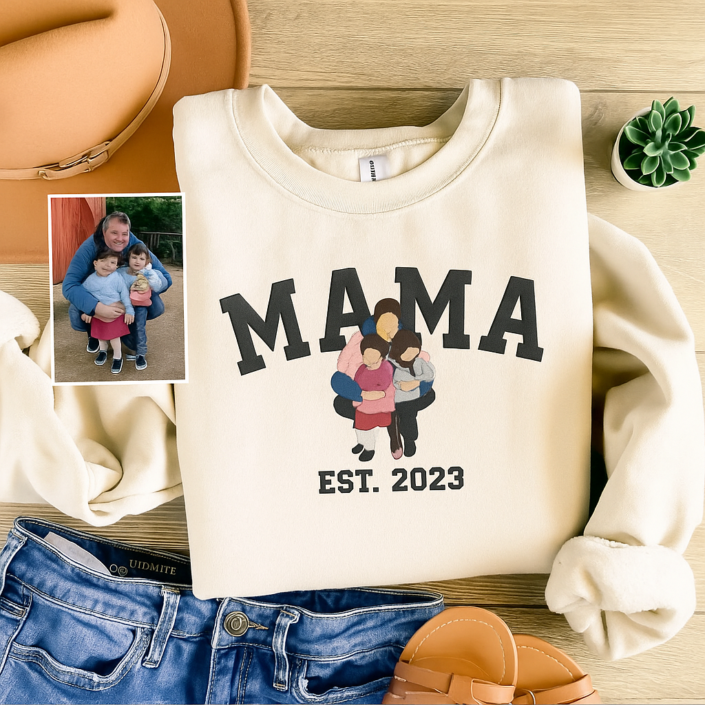 Szeretettel Hímzett Családi Pulóver