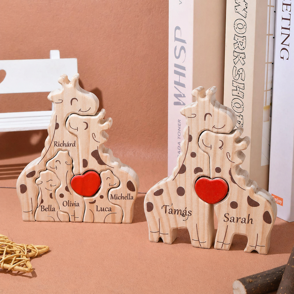 Öleld Át Családi Zsiráf-Puzzle Szobor