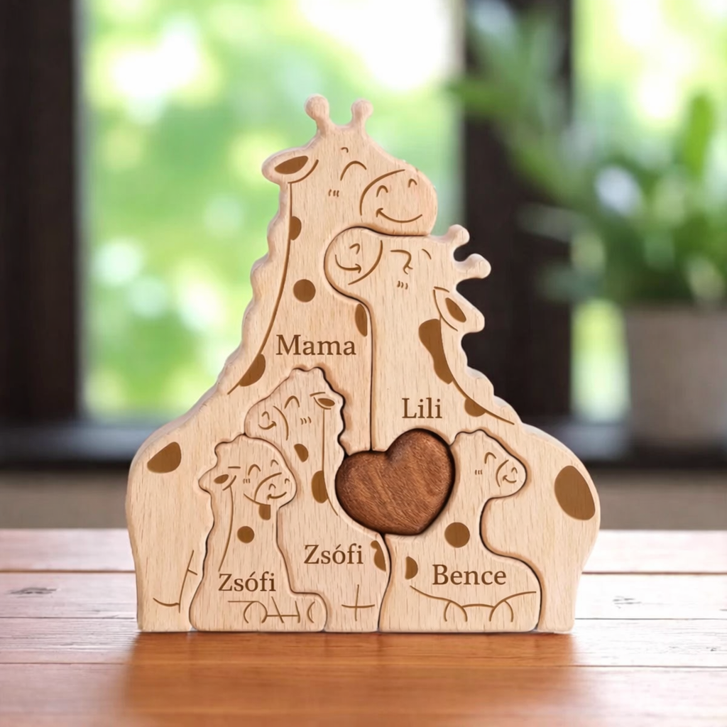 Öleld Át Családi Zsiráf-Puzzle Szobor