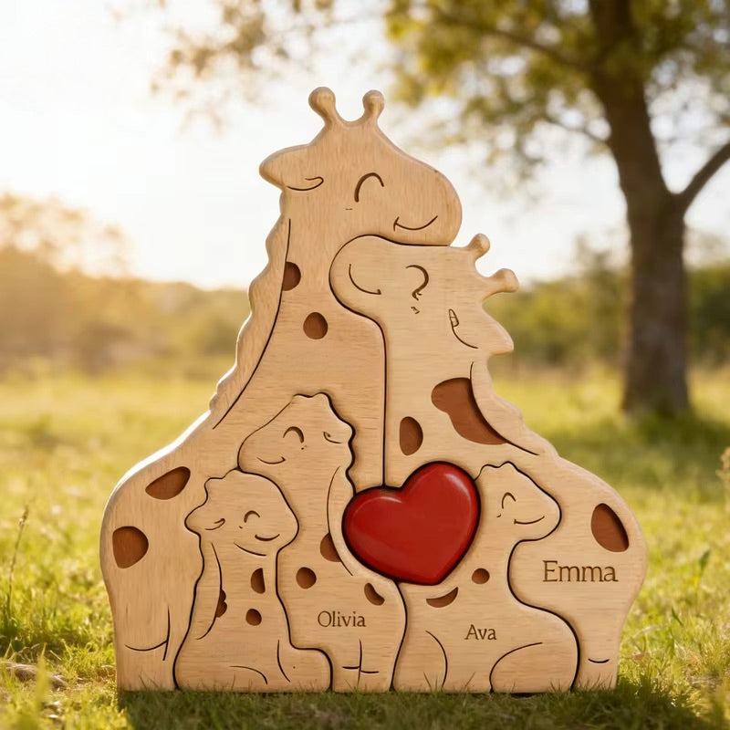 Öleld Át Családi Zsiráf-Puzzle Szobor