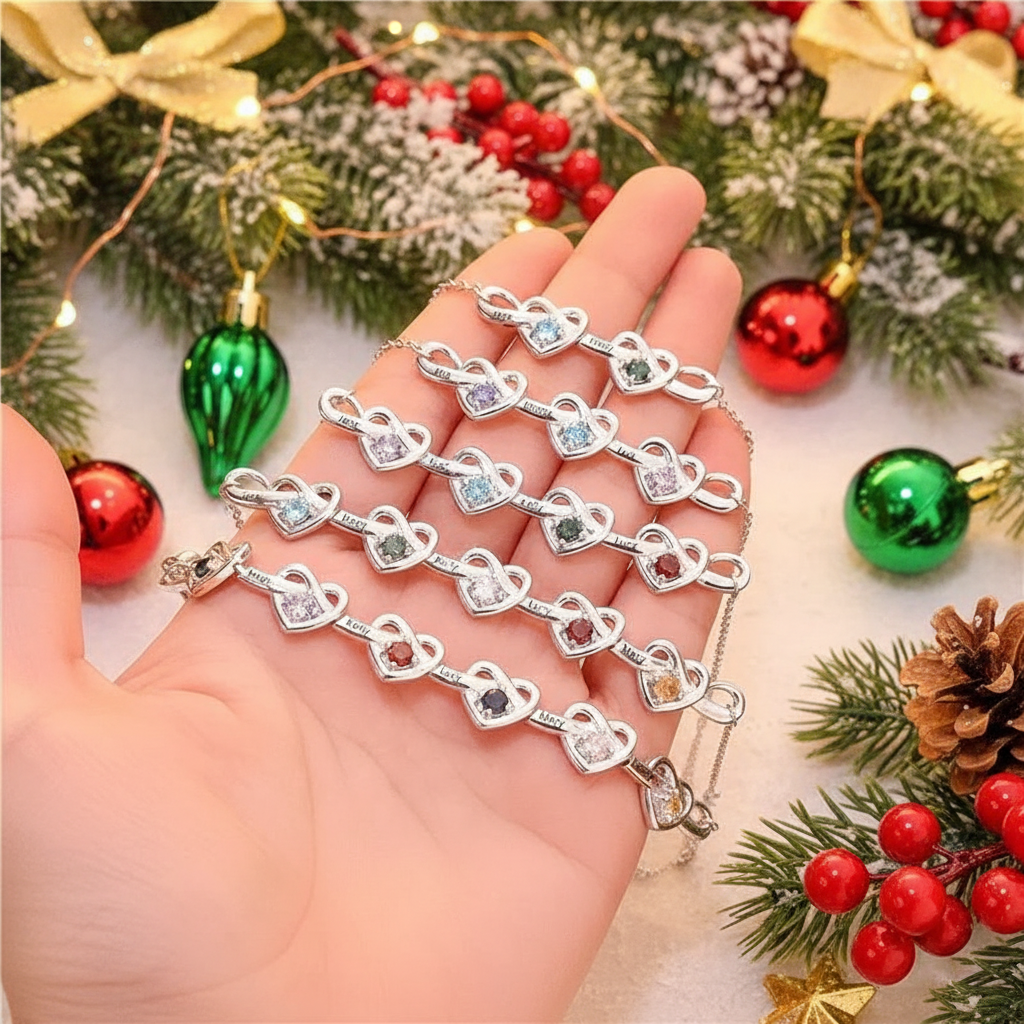 Szeretetlánc – nevek és születési kövek egy karkötőn