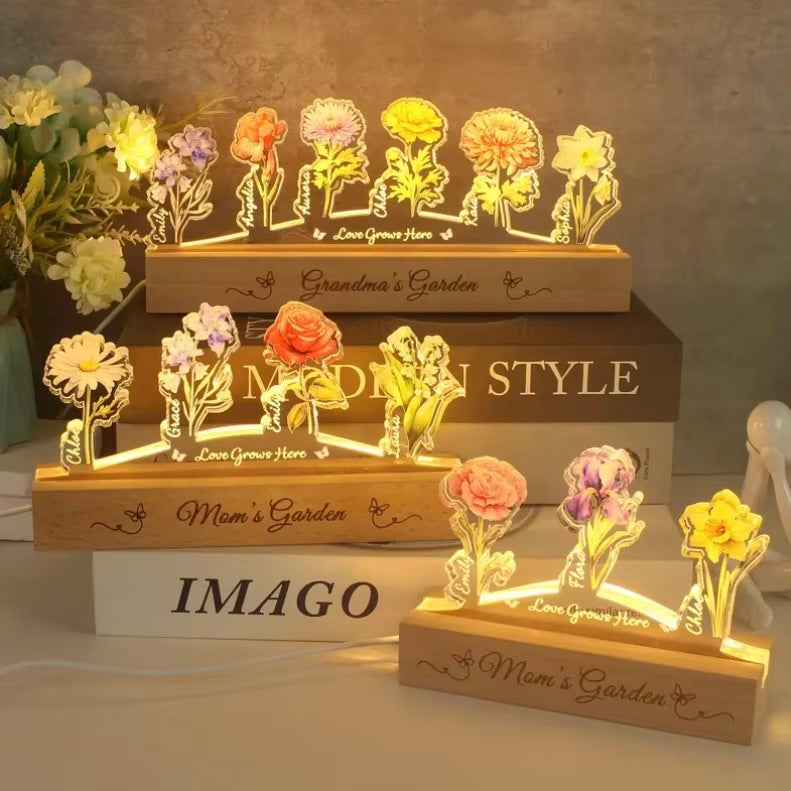 Mama virágoskertje éjszakai lámpa