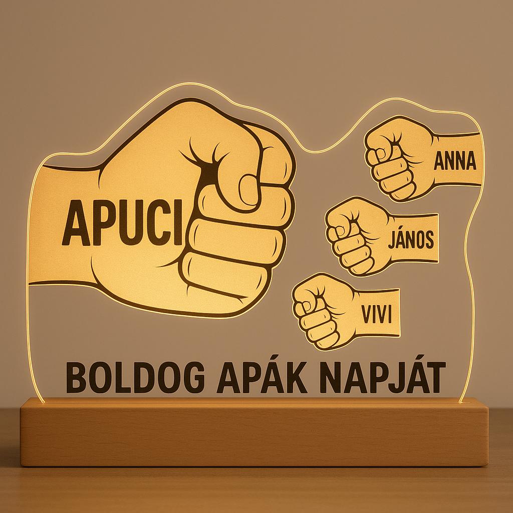 Apa-Papa Csapat 3D Lámpa