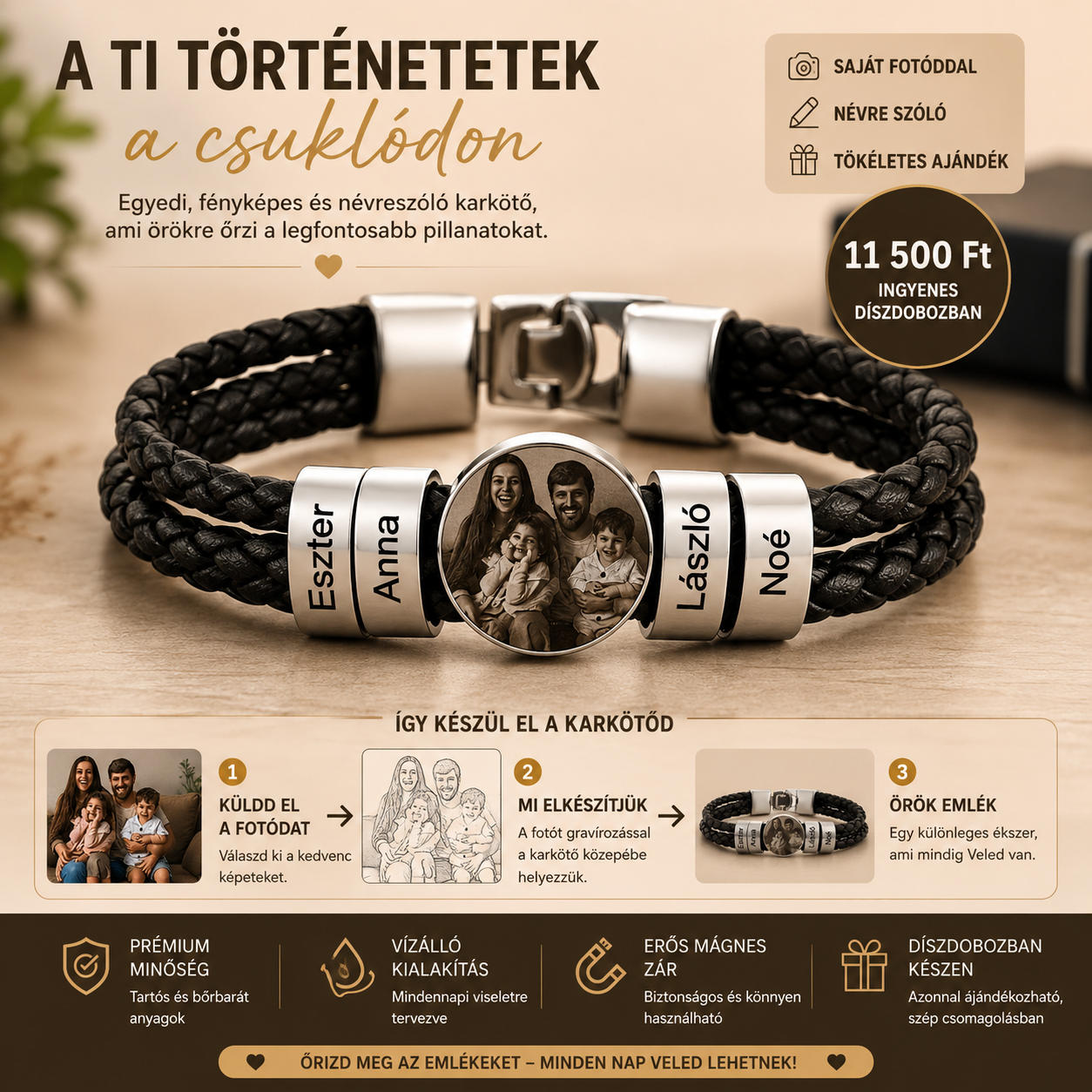 Örök Emlék Fényképes Karkötő