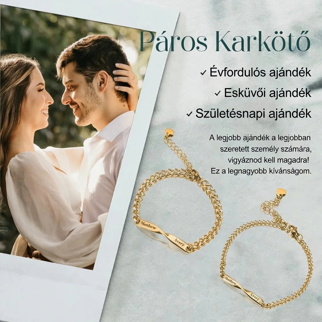 Örök Kötelék Névre Szóló Páros Karkötő