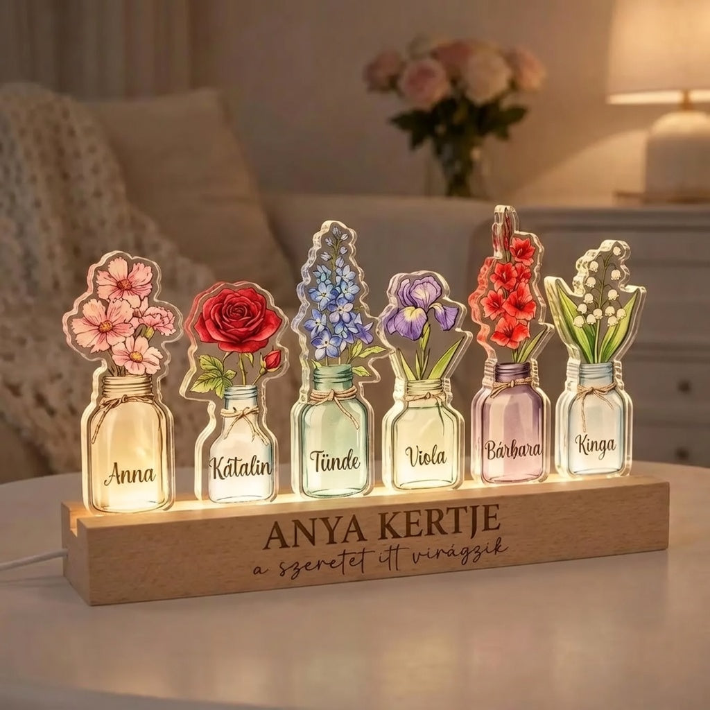 Mama virágoskertje éjszakai lámpa