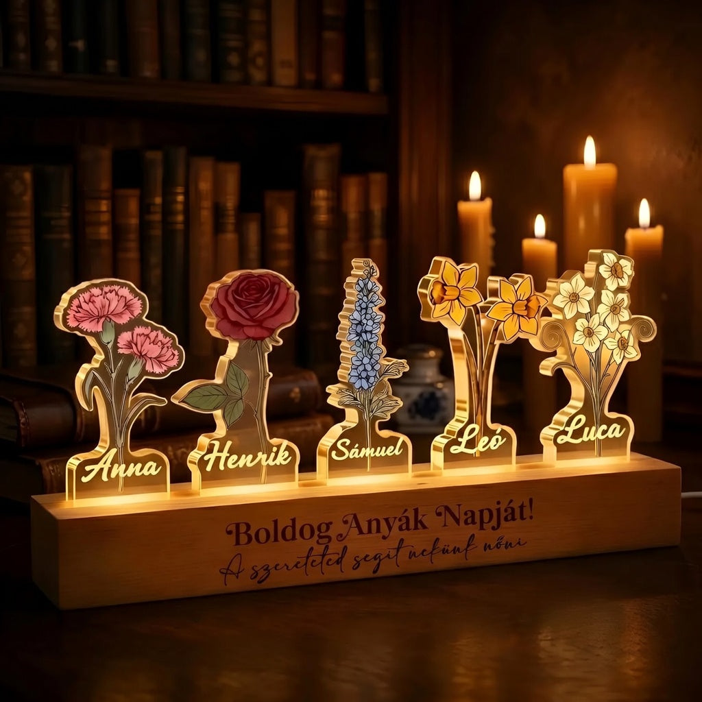 Mama virágoskertje éjszakai lámpa