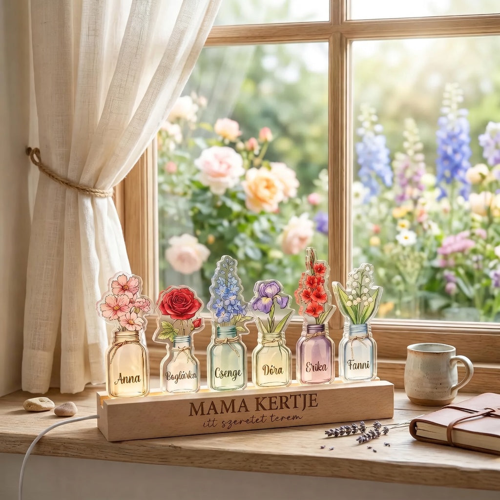 Mama virágoskertje éjszakai lámpa