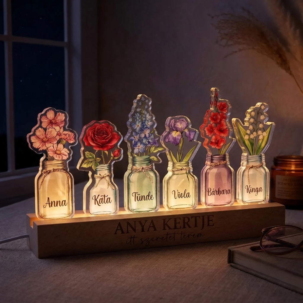 Mama virágoskertje éjszakai lámpa