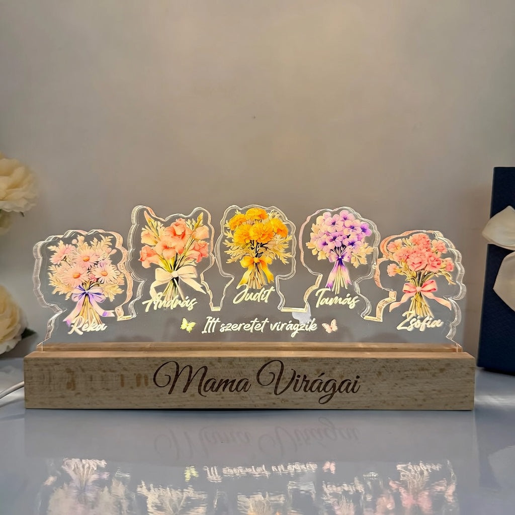 Mama virágoskertje éjszakai lámpa