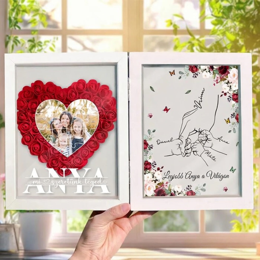 Anya Világa – 3D rózsaszíves és puzzle-fotós díszdoboz