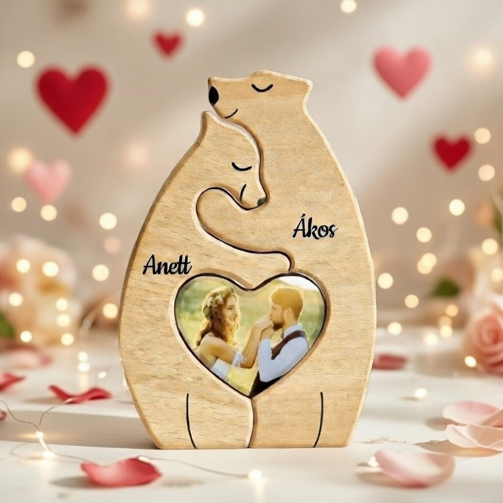 Szerelmünk Medvéje – Egyedi Fa Puzzle Gravírozással