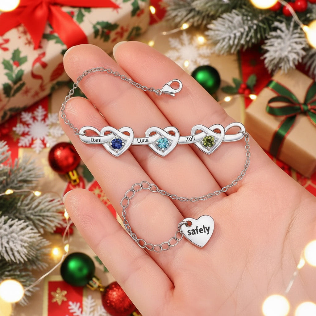 Szeretetlánc – nevek és születési kövek egy karkötőn