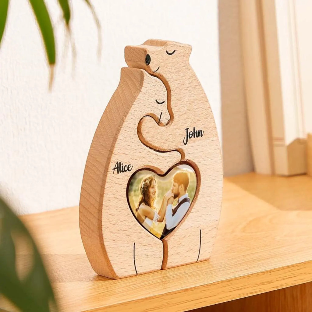 Szerelmünk Medvéje – Egyedi Fa Puzzle Gravírozással