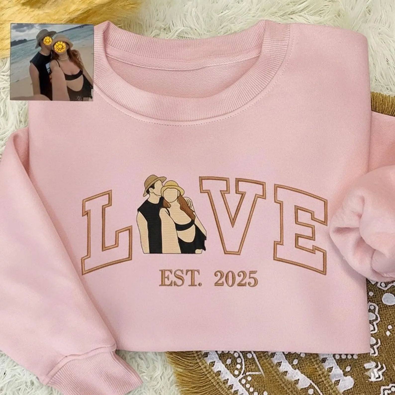 Hímzett Szerelem Pulóver