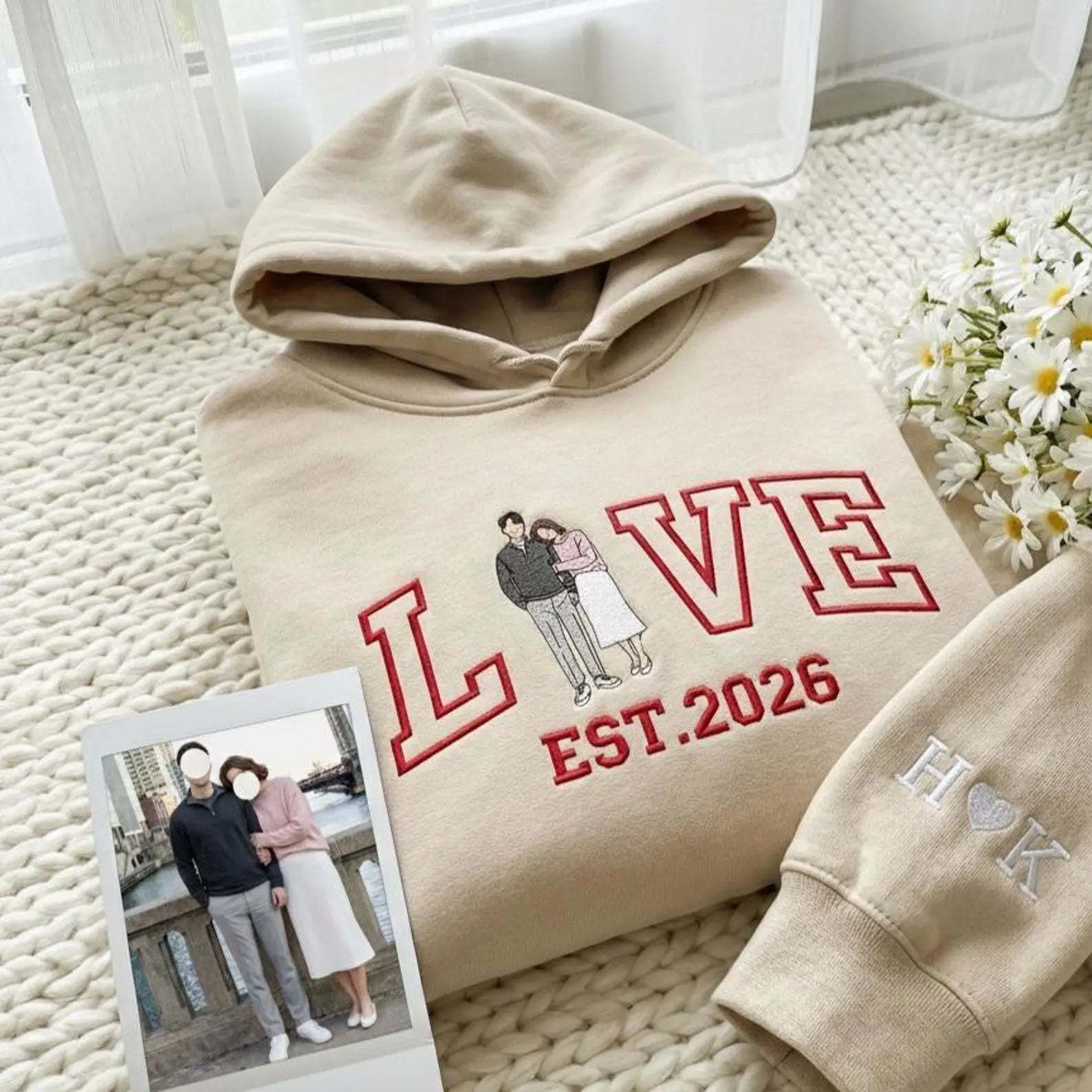 Hímzett Szerelem Pulóver