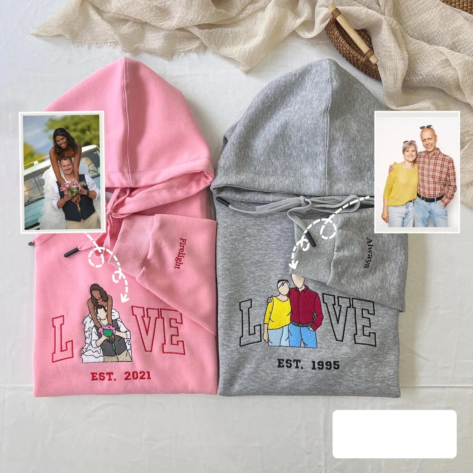 Hímzett Szerelem Pulóver