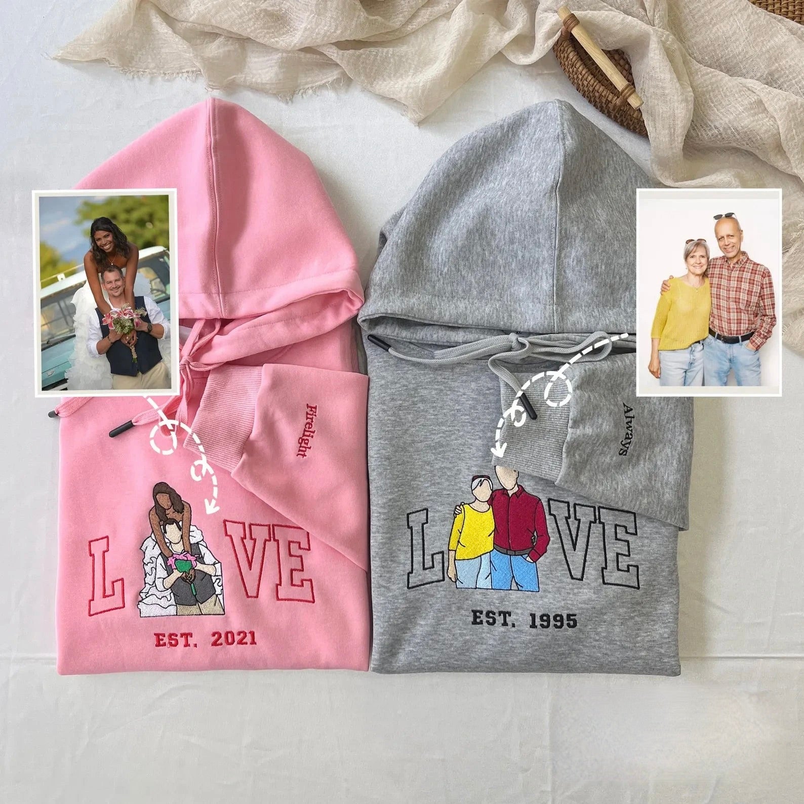 Hímzett Szerelem Pulóver