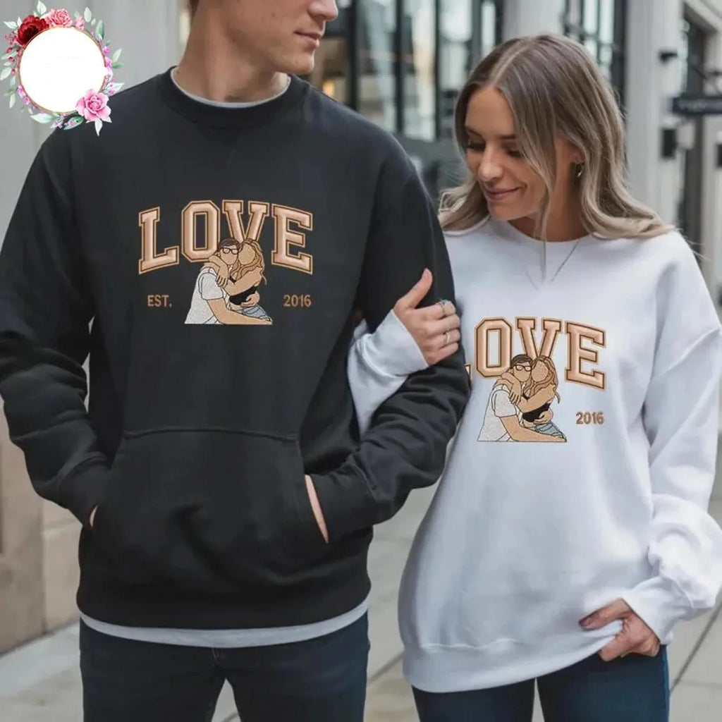 Hímzett Szerelem Pulóver