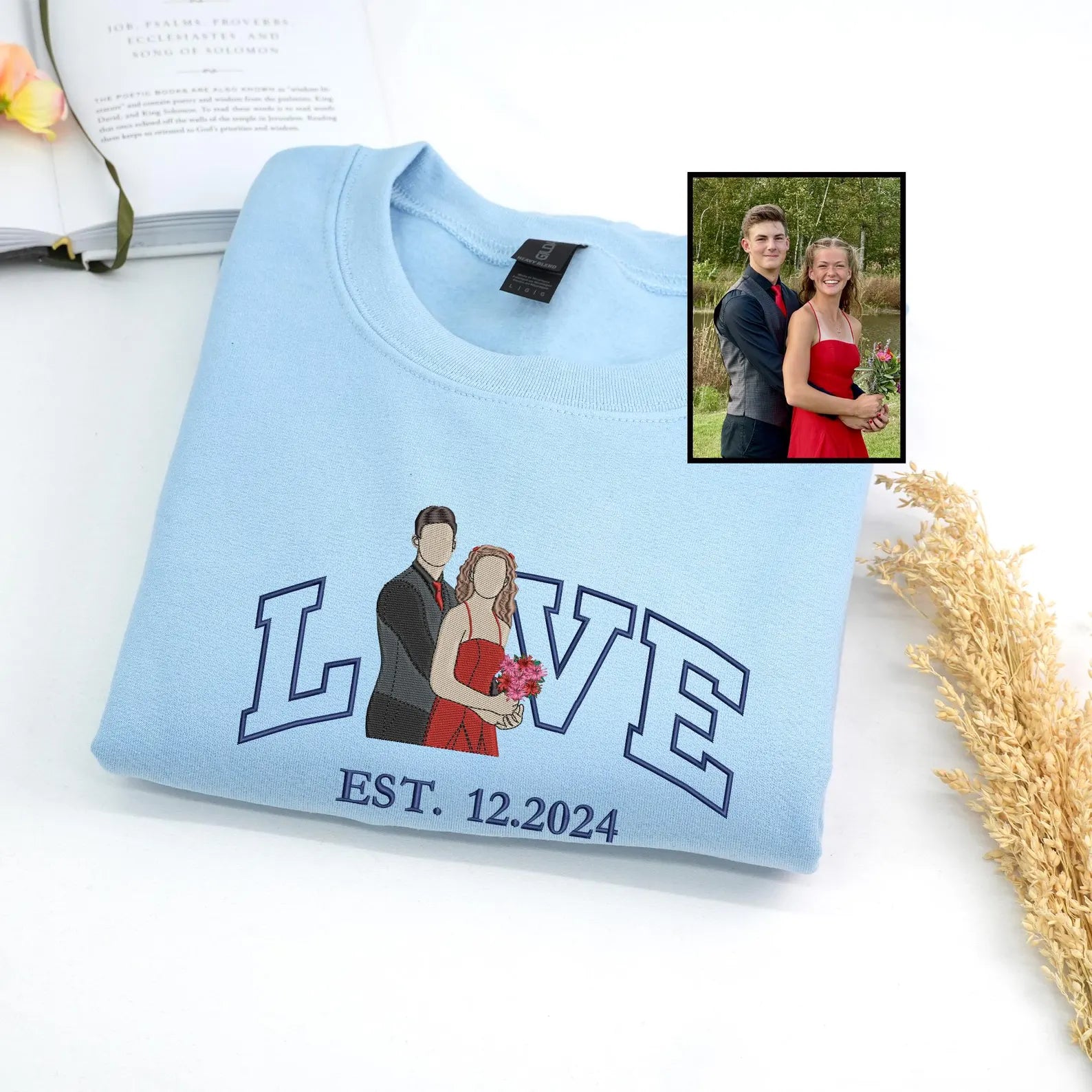 Hímzett Szerelem Pulóver