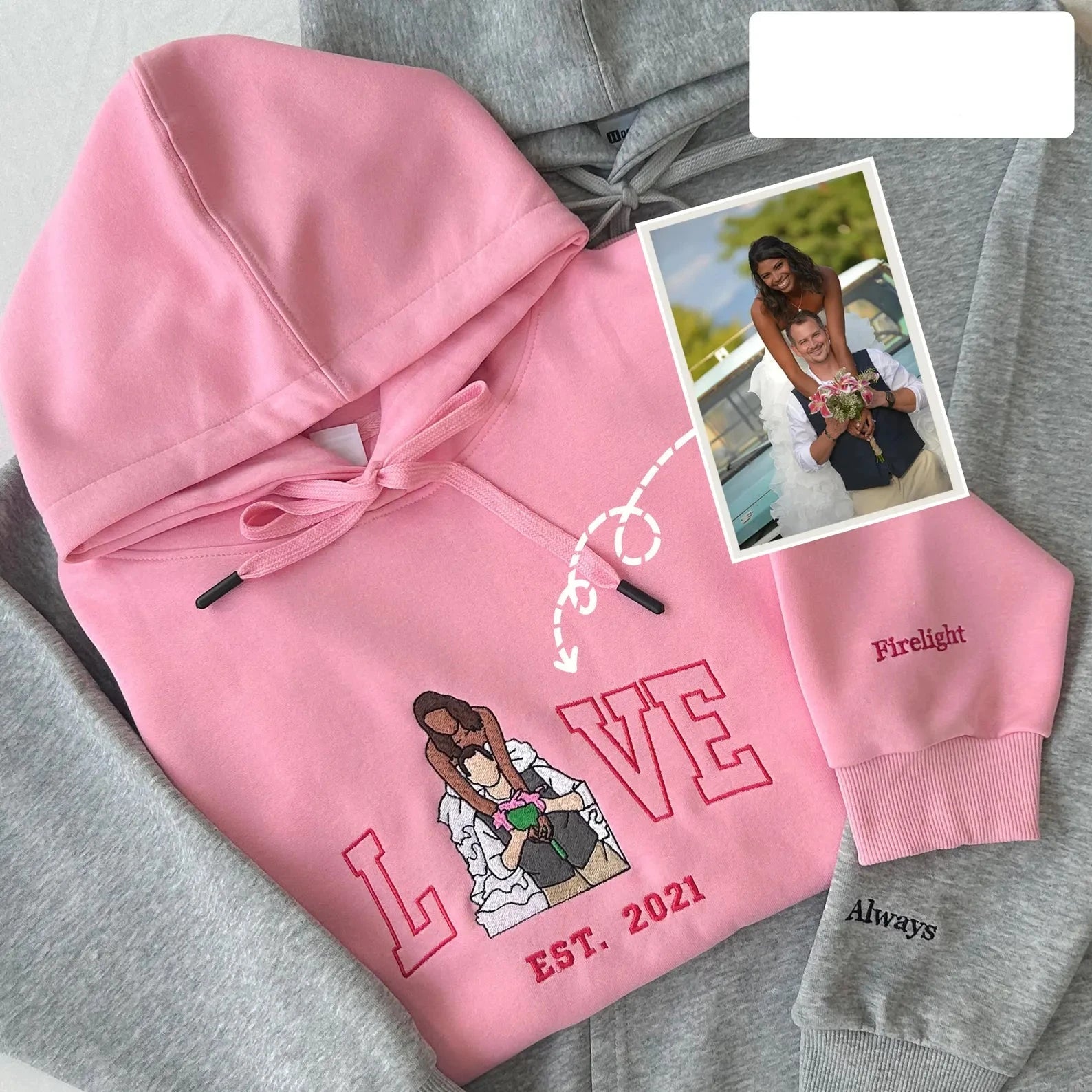 Hímzett Szerelem Pulóver