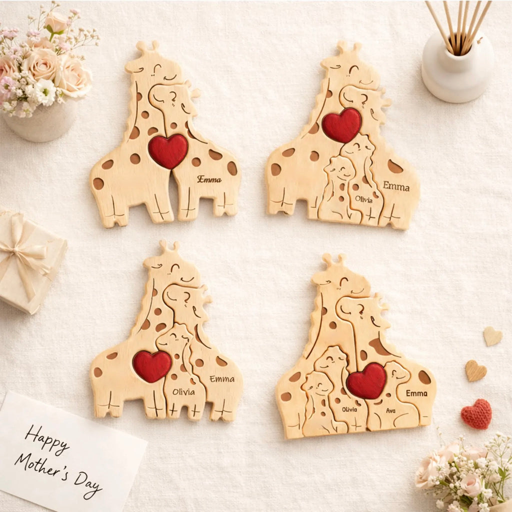 Öleld Át Családi Zsiráf-Puzzle Szobor