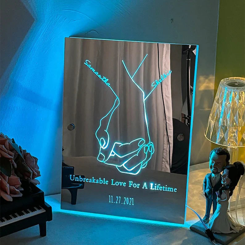 TükörFény Szerelem LED Lámpa