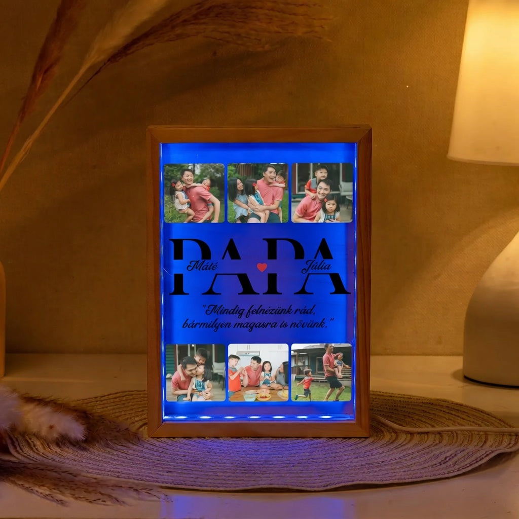 🖼️ Egyedi Fotókeretes Apa Emléklámpa