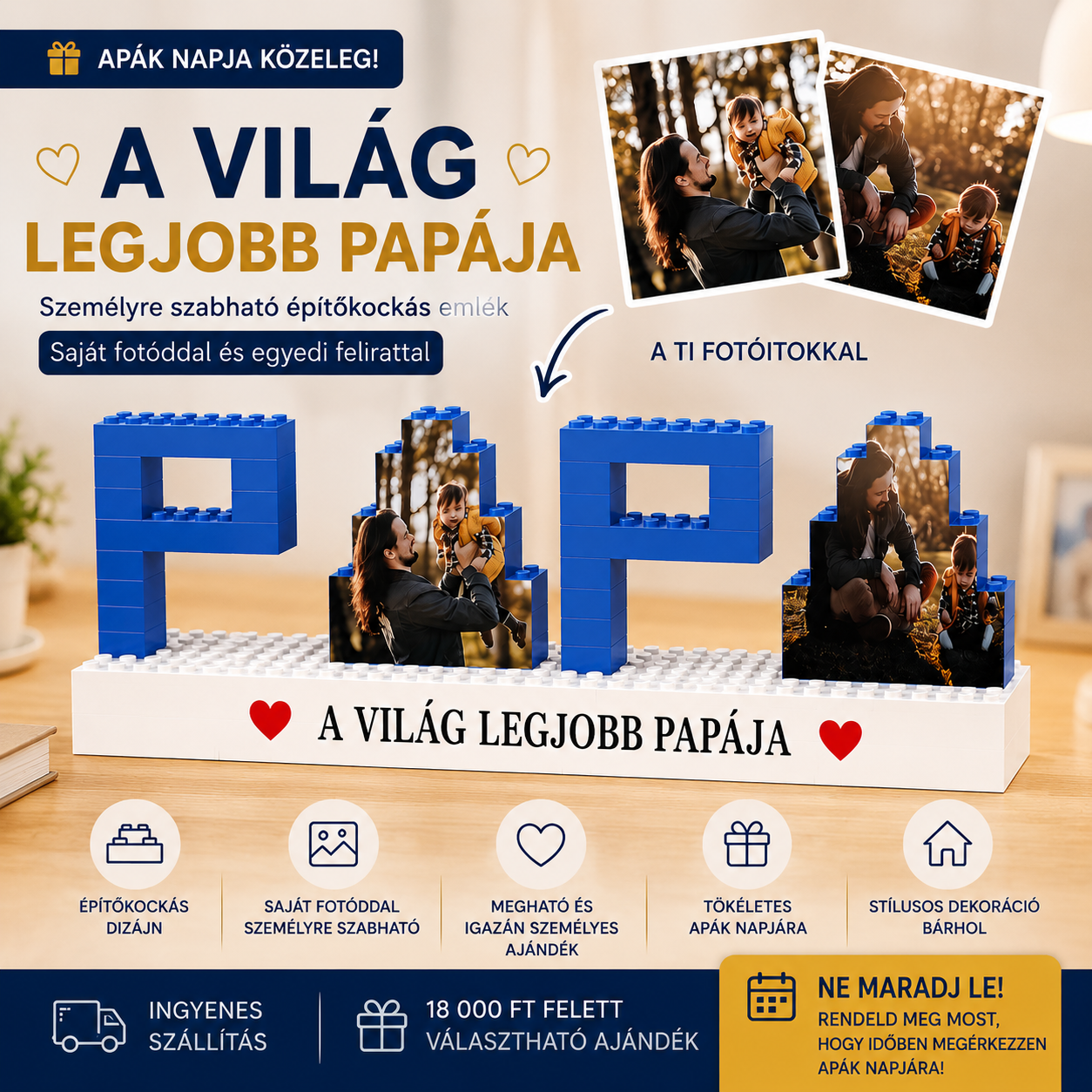 APA - PAPA – MAMA - Építőkockás emlék