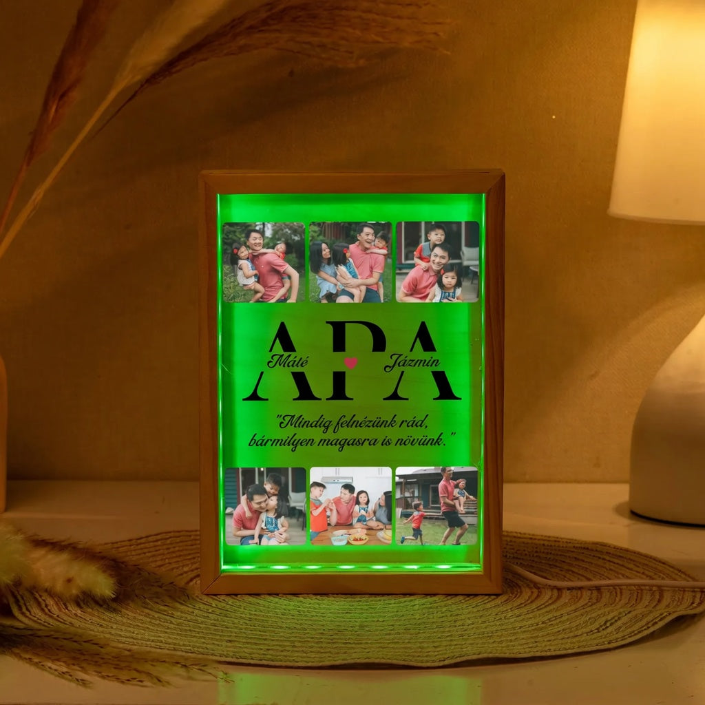 🖼️ Egyedi Fotókeretes Apa Emléklámpa