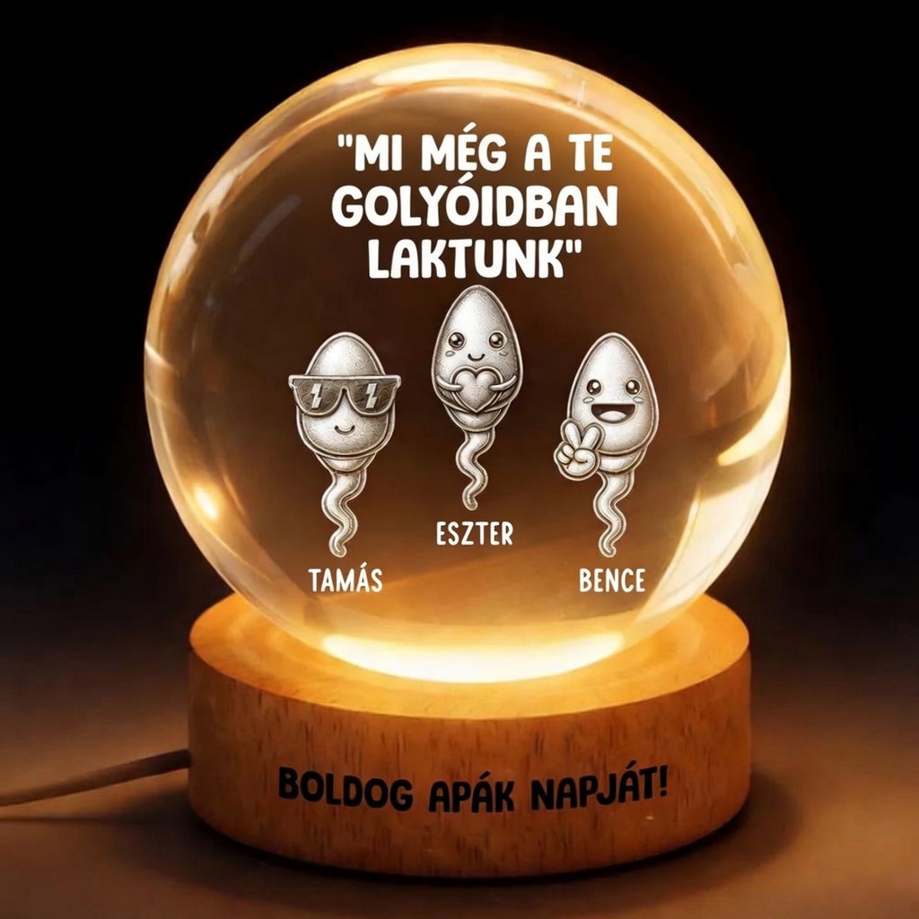 😂 Mi Egykor Apa Golyóiban Éltünk – Egyedi Kristálygömb
